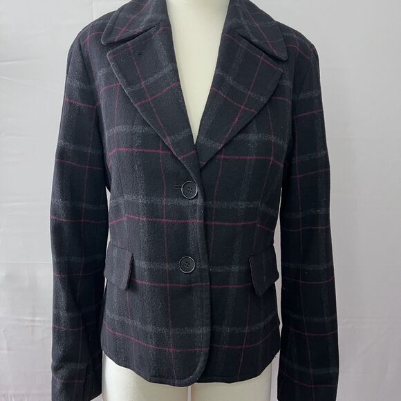 Talbots Tartan Plaid Women's Wool Two Button Blazer Size 8 Academia - Picture 3 of 8